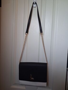 Loulou Two-Tone Black & White Chain-Strap Crossbody Bag